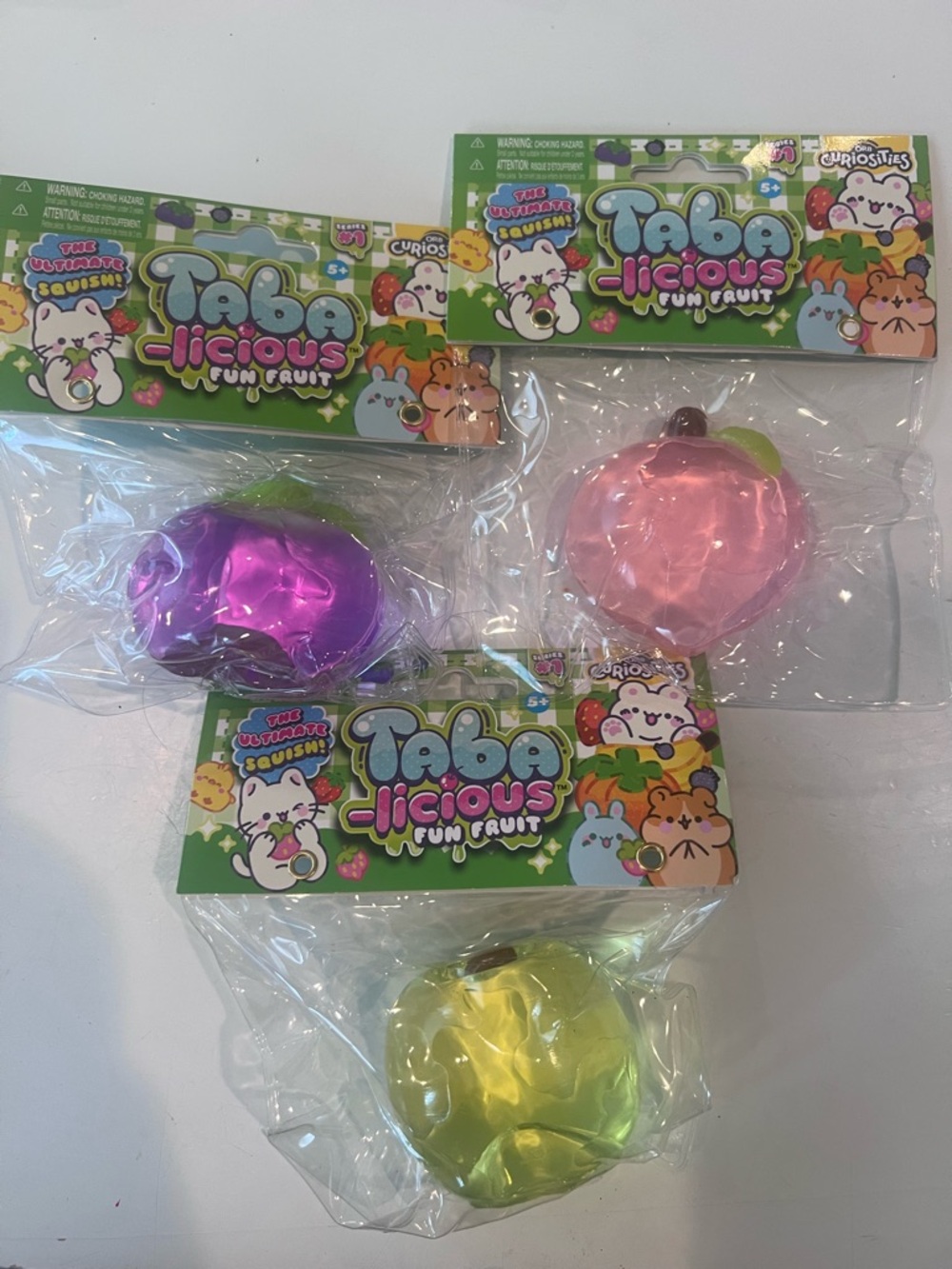 Taba-licious Squishy Fruit Plush Toy - Pink, Purple, Yellow